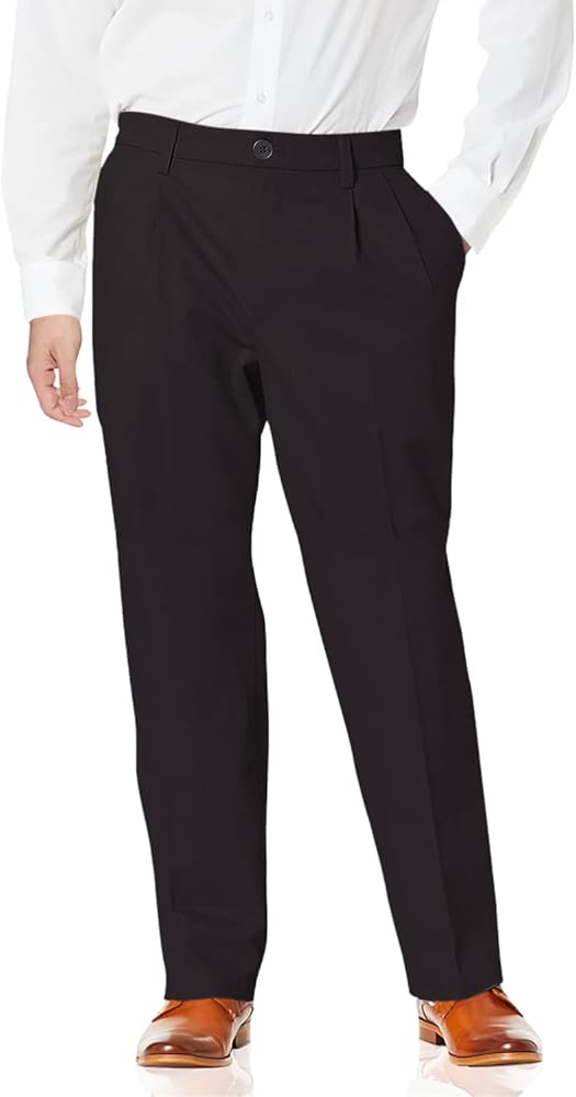 Dockers Men's Relaxed Fit Signature Khaki Lux Cotton Stretch Pants-Pleated